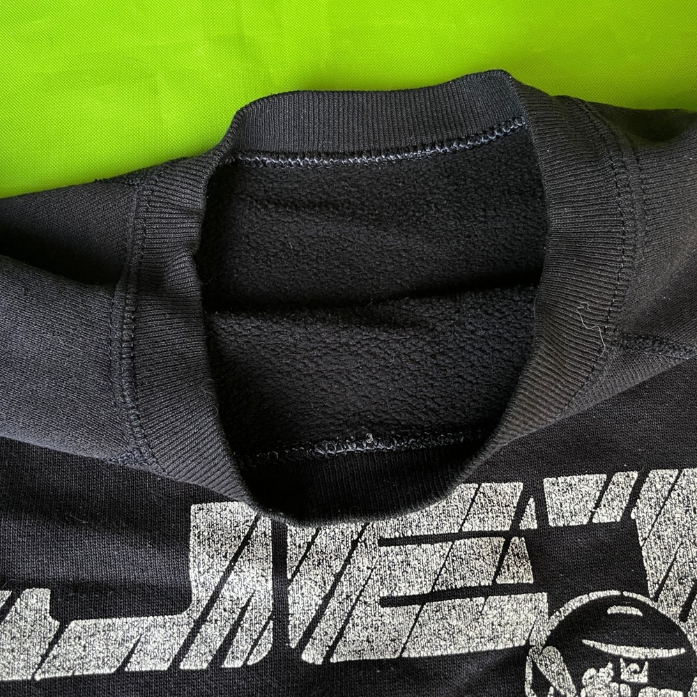 VTG 80s Medium Jet Pilot Sweatshirt Black Raglan Crewneck Graphic Jet Ski Retro - Picture 3 of 7